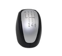 QGBKLZNZHP Cabezal Palanca Cambio Marchas Coche Para Koleos I MK1 2007-2016 Manija De Caja De Cambios Manual Perilla De Cambio De Marchas De 6 Velocidades Cuero Accesorios(Silver)
