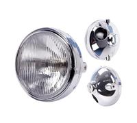 QGBKLZNZHP Conjunto De Faros De Motocicleta Faro LED Redondo Universal Para Motocicleta De 7" 35W 12V Bombilla H4 Lente Transparente Cabezal Conducción 7,8" Motocicleta Faros Delanteros(Silvery)