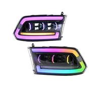 QGBKLZNZHP Faro Izquierdo Para Dodge Para RAM 1500 2500 3500 2009 2010 2011-2018 Kit De Faros Delanteros Con Luz Diurna DRL LED RGB Incluye Un Par Juego Faros Principales