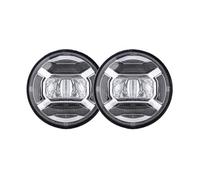 QGBKLZNZHP Faros Para Niebla Moto Para Electra Glide FatBoy Proyector De 7" Faro Para Moto Soporte Luces Antiniebla Paso 4 1/2 Luz Led Para Motocicleta(Silver 4.5 inch fog light)