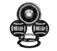 QGBKLZNZHP Faros Para Niebla Moto Para Electra Glide FatBoy Proyector De 7" Faro Para Moto Soporte Luces Antiniebla Paso 4 1/2 Luz Led Para Motocicleta(Black 1SET)