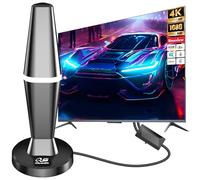 QGClearSO Antena de TV, antena de TV digital para interiores 2025 con rango de más de 500 millas ajustable, amplificador de señal más fuerte para 4K 1080P HDTV y VHF UHF DAB Radio con base magnética