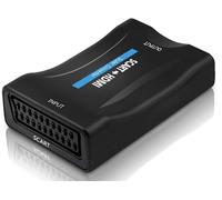 QGECEN Adaptador Euroconector a HDMI, 1080P Conversor Scart a HDMI para VHS/PS2, con Cable USB, Soporta 720P & 4:3/16:9 para Vídeo, Reproductor DVD, PAL/NTSC, Consolas Retro Wii/N64