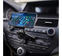 QGECEN Soporte Móvil para Coche CD, Soporte Teléfono Coche Universal 360 ° Rotación para iPhone 17 16 15 14 13 Pro MAX, Samsung Galaxy S26 S25 S24 S23 Moto LG Huawei Sony HTC