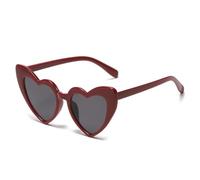 QGGNMGT Gafas de sol con bisagra de metal, estilo ojo de gato, para mujer, modernas, en colores pastel, con protección UV400 (rojo oscuro y gris).