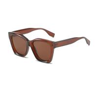 QGGNMGT Gafas de sol con degradado poligonal para mujer, con protección UV400, estilo vintage, color naranja y marrón.