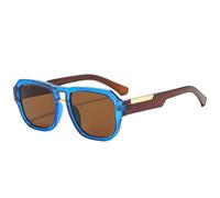 QGGNMGT Gafas de sol de doble puente para mujer, modernas, con degradado, UV400, para hombre, en verde, naranja (azul, marrón, té).