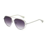QGGNMGT Gafas de sol de estilo retro para hombre y mujer, ideales para viajes, compras, uso urbano, con diseño calado y protección UV400 (gris plateado).