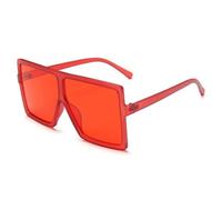QGGNMGT Gafas de sol de gran tamaño para mujer, gafas de sol de moda para mujer, gafas grandes con protección UV400 (rojo)