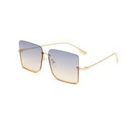 QGGNMGT Gafas de sol de lujo con degradado de gran tamaño para hombre y mujer, sin montura metálica, con protección UV400 (C7)