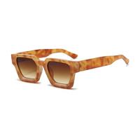 QGGNMGT Gafas de sol de lujo para mujer, estilo retro, tendencia en tonos verde y rojo, UV400 (gradiente ámbar té)