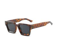 QGGNMGT Gafas de sol de lujo para mujer, estilo retro, tendencia en tonos verde y rojo, UV400 (gris leopardo).