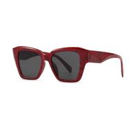 QGGNMGT Gafas de sol de pasarela de moda con montura pequeña para mujer, gafas de sol modernas (rojas)