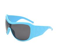 QGGNMGT Gafas de sol de una pieza de gran tamaño para mujer y hombre, estilo vintage, con protección contra el sol, estilo hip hop, sexys, para conducir (azul grisáceo)