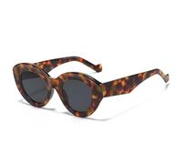 QGGNMGT Gafas de sol estilo ojo de gato de gran tamaño para mujer, estilo retro, con estampado de leopardo, UV400, ovaladas y de tendencia para hombre (gris leopardo).