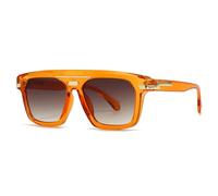 QGGNMGT Gafas de sol modernas de estilo retro con montura grande, gafas de sol urbanas de moda (naranja)
