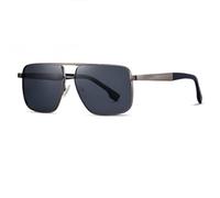 QGGNMGT Gafas de sol para hombre con protección UV400, montura metálica, para conducir, pescar y ciclismo (azul claro)
