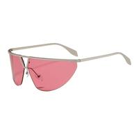 QGGNMGT Gafas de sol punk sin montura para mujer, estilo retro, de lujo, de metal, para hombre, para viajes al aire libre, con protección UV400 (plateado y rosa).