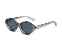 QGGNMGT Gafas de sol redondas de lujo clásicas, estilo punk vintage, protección UV400, ideales para conducir al aire libre. Un estilo popular para hombres y mujeres (Gris-Negro).