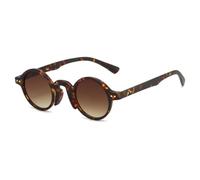 QGGNMGT Gafas de sol redondas vintage para hombres y mujeres, tendencias de lujo para hombres, modernas, elegantes, Uv400, Leopardo-marrón, Talla única