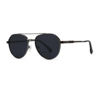 QGGNMGT Gafas de sol retro estrechas, modernas y con encanto urbano (gris ahumado)