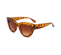 QGGNMGT Gafas de sol retro tipo ojo de gato para mujer, con protección UV400 y bisagra de metal, con efecto espejo degradado (té de leopardo).