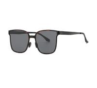 QGGNMGT Gafas de sol UV400 para mujer y hombre, con montura metálica, para camping, fiestas, playa, senderismo, viajes, anti-UV (Douhua, negro y gris)