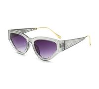 QGGNMGT Gafas de sol vintage ovaladas de imitación de diamante para mujer, tendencia de moda, lujosas, para exteriores, fiestas, hip hop, UV400 (como en la imagen)
