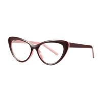 QGGNMGT Montura de gafas de ojo de gato con bisagra de resorte para mujer, gafas de sol modernas para ordenador (rojas)