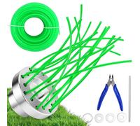 QGGTQG Cepillo de malas hierbas de nailon para desbrozadora, cortacésped, cepillo de malas hierbas de aluminio, cepillo universal para desbrozadora, accesorios con hilos de nailon de 30 m, adaptador y