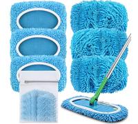 QGGTQG Toallitas de suelo reutilizables para Swiffer Sweeper, 6 unidades de paños de microfibra para Swiffer húmedos, paños de suelo, lavables, limpieza rápida de superficies con bolsa de lavandería