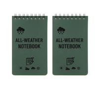 QGH Waterproof Notebook 3 x 5 Inches Pocket Notepad: 2 Pcs Army Green Notebooks Write in the Rain All Weather Notepads for Outdoor Activity Recording and Tactical