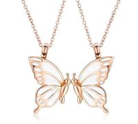 QGJNSGC 2 piezas Mariposa Urne Collares para Cenizas para Mujeres Niñas Colgante de Acero Inoxidable Cremación Keepsake Joyería Memorial Regalos, Gema