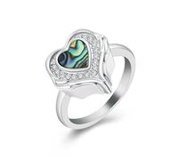 QGJNSGC Anillo de cremación de corazón con alas de ángel para seres queridos, cenizas, corazón, urna para cenizas para mujeres y hombres, anillos conmemorativos para mascotas, joyería de cenizas