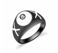 QGJNSGC Anillo de urna de 8 bolas para cenizas, bolas de billar, anillo de cremación, bolas conmemorativas, bolas de mesa de billar, bolas de la suerte, regalo de joyería para mujeres y hombres