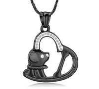 QGJNSGC Collar de urna de perro con corazón para cenizas de mascotas, huesos de mascotas, colgante de recuerdo de cremación, joyería conmemorativa, regalos para mujeres y cachorros perdidos, Acero