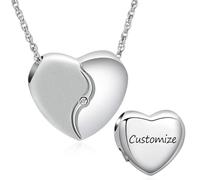 QGJNSGC Collares de urna de corazón para cenizas para mujer, joyería de cremación, recuerdo de cenizas humanas, colgante de urna para guardar cenizas de un ser querido, regalo de joyería de