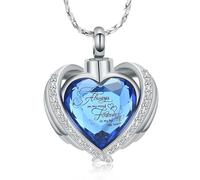 QGJNSGC Cremación Joyería para cenizas Colgante Corazón de cristal Urna Memorial Collar Cenicero para Mujeres Hombres Keepsake Joyería joyería conmemorativa Collar con colgante para cenizas