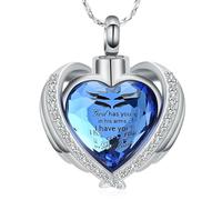 QGJNSGC Cremación Joyería para cenizas Colgante Corazón de cristal Urna Memorial Collar Cenicero para Mujeres Hombres Keepsake Joyería joyería conmemorativa Collar con colgante para cenizas