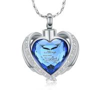 QGJNSGC Cremación Joyería para cenizas Colgante Corazón de cristal Urna Memorial Collar Cenicero para Mujeres Hombres Keepsake Joyería joyería conmemorativa Collar con colgante para cenizas