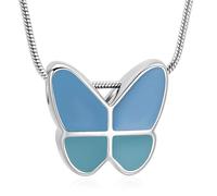 QGJNSGC Joyería de cremación de mariposa, collares de mariposa, collar de urna para cenizas para mujer, colgante de recuerdo para cenizas humanas, joyería conmemorativa para seres queridos, Acero