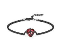 QGJNSGC Pulsera de cremación con forma de corazón para cenizas para mujer, sostiene cenizas de un ser querido, recuerdo conmemorativo, abalorios, cristales, brazalete de eslabones para seres queridos
