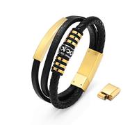 QGJNSGC Pulsera de cremación para cenizas de cuero, pulsera de cremación, pulseras de cenizas, recuerdo para mujeres y hombres, 20cm(7.87inch), Acero inoxidable, No es una piedra preciosa