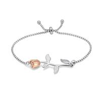 QGJNSGC Pulsera de urna de cremación de rosas para cenizas, pulsera conmemorativa de recuerdo para mujer, regalo de duelo por la pérdida del ser querido, Acero inoxidable, Sin piedra preciosa