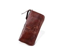 QGKWJP Cartera de cuero, cartera de alta capacidad, tarjetero de crédito, bolsillo para monedas, la mayoría de las carteras (B)