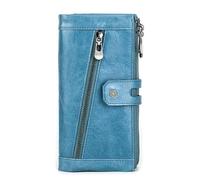 QGKWJP Cartera de Cuero para Mujer, Tarjetero, Bolso Largo para Mujer, Bolsillo para teléfono, Gran Capacidad, RFID, Cepillo antirrobo, Cartera de Cuero