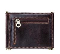 QGKWJP Cartera Delgada con Clip para Billetes, Cartera Plegable con Bloqueo RFID para Hombres, Tarjetero de Bolsillo Frontal de Cuero Genuino