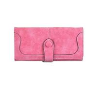 QGKWJP Cartera Mujer Cuero Mate Monedero Mujer Tarjetero Monedero, Monedero Esmerilado Vintage Clip de Dinero Largo con Cremallera para Mujer