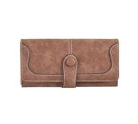 QGKWJP Cartera Mujer Cuero Mate Monedero Mujer Tarjetero Monedero, Monedero Esmerilado Vintage Clip de Dinero Largo con Cremallera para Mujer