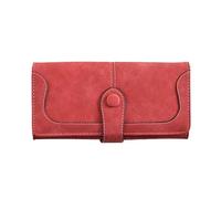 QGKWJP Cartera Mujer Cuero Mate Monedero Mujer Tarjetero Monedero, Monedero Esmerilado Vintage Clip de Dinero Largo con Cremallera para Mujer